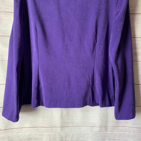Koret Vintage Purple Blazer Jacket Stretch Embroidered Front Square Button Sz 18 - Picture 7 of 16